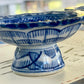 Pair of Vintage Blue & White Pedestal Dishes