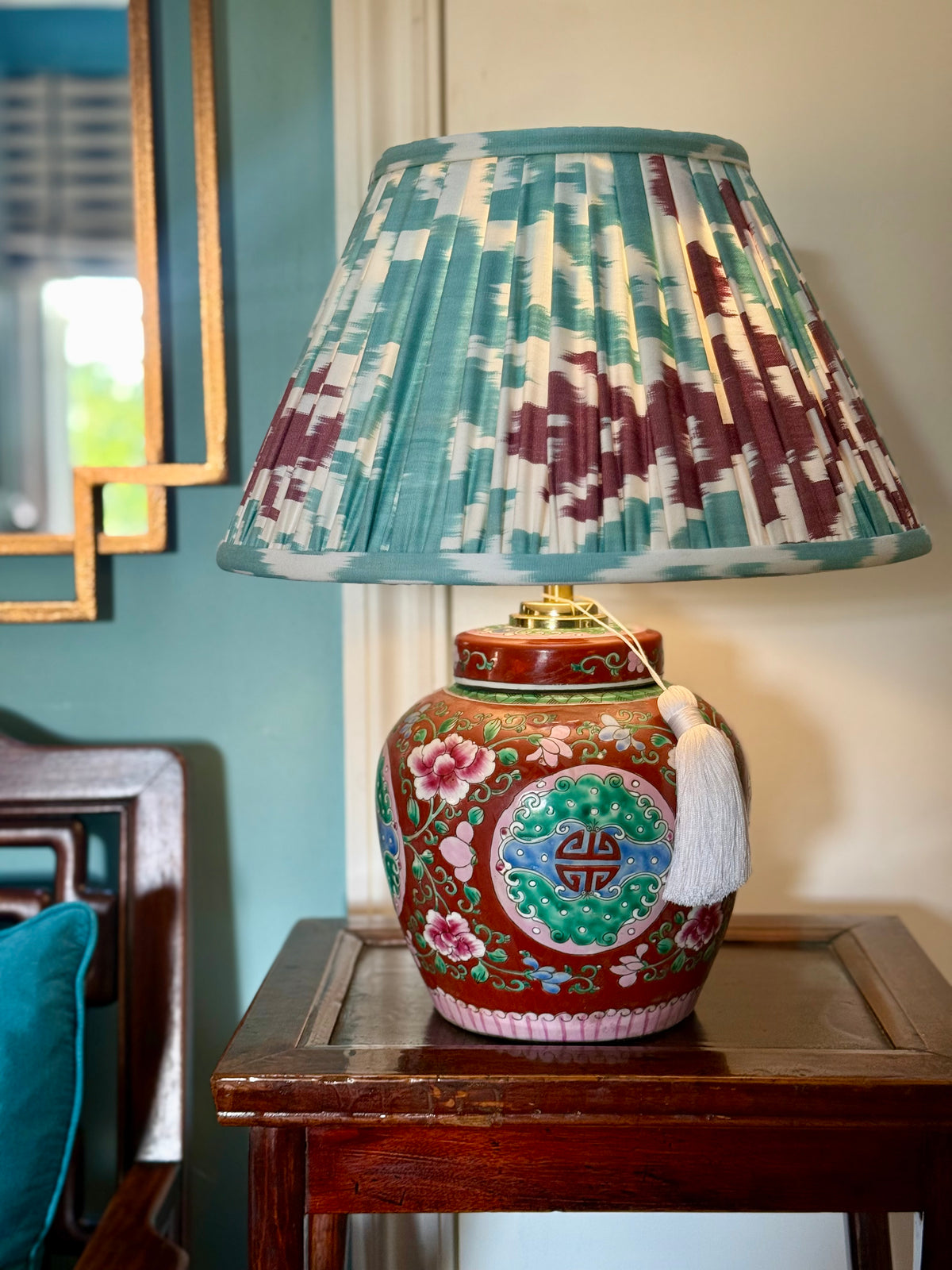 Duck Egg Ikat Lamp Shade