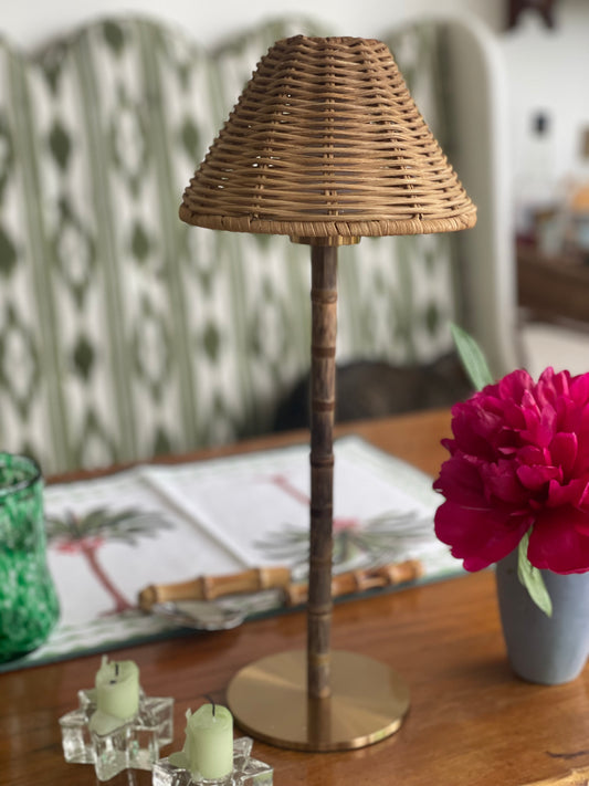 'Bali' bamboo rechargeable lamp
