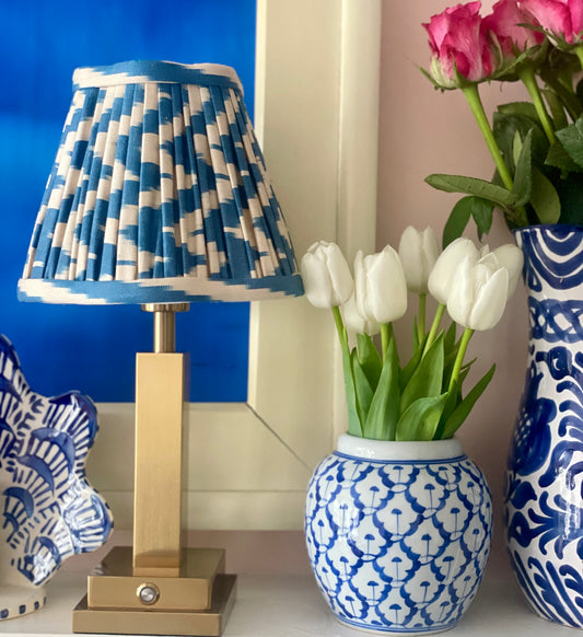 Pillar rechargeable lamp (with Cobalt Ikat shade)