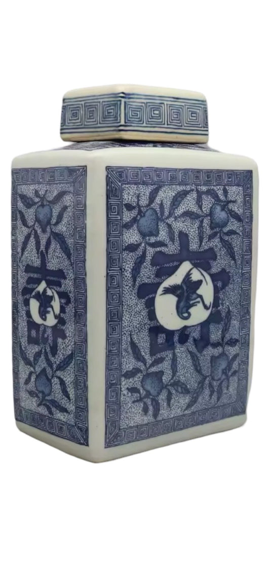 Blue & White Lidded Vase