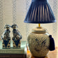 Navy Silk Lamp Shade