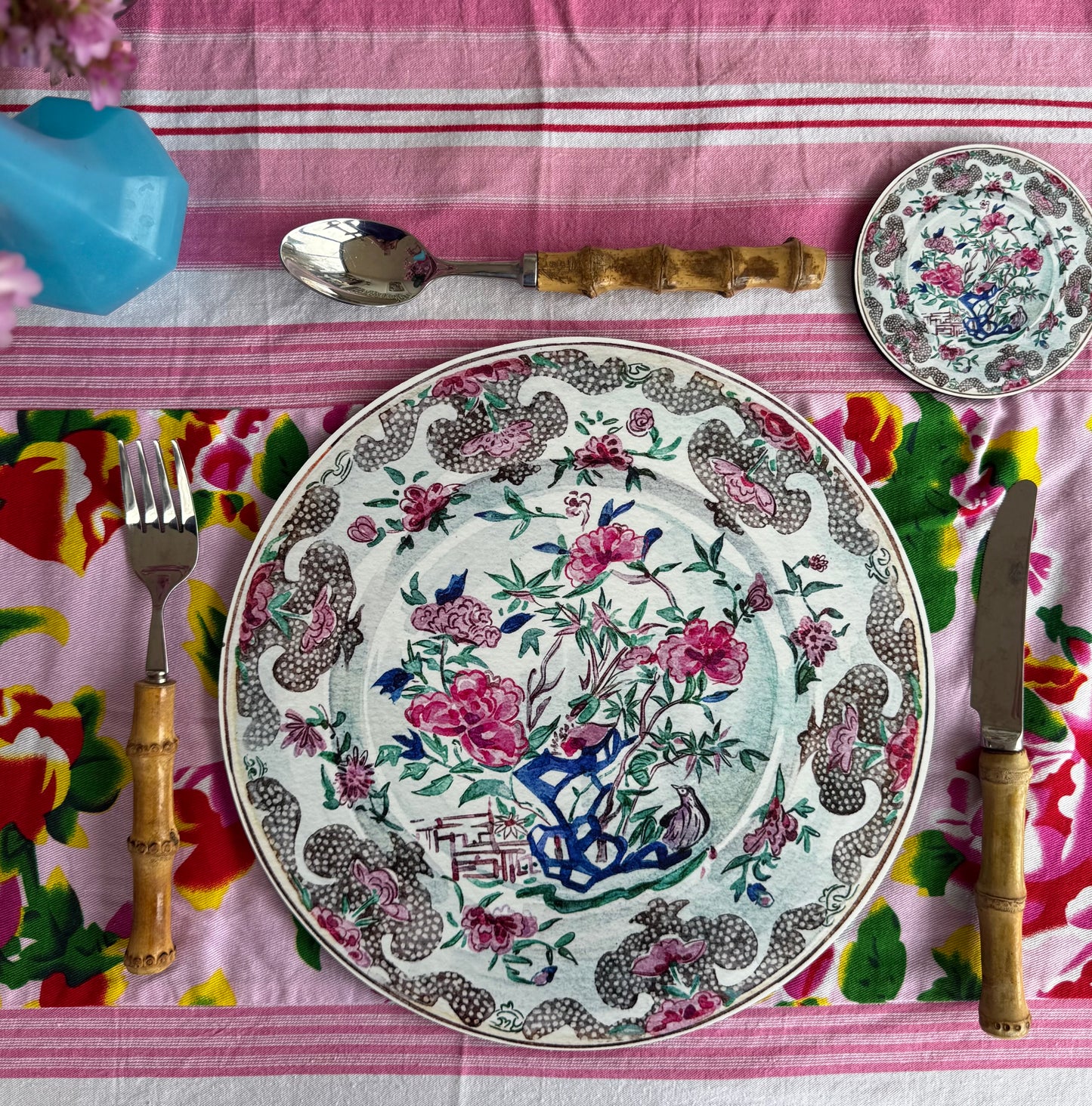 Antique Chinese Plates Placemat Set - Coloured