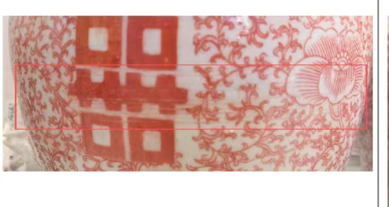 Coral Double Happiness Ginger Jar Lamp