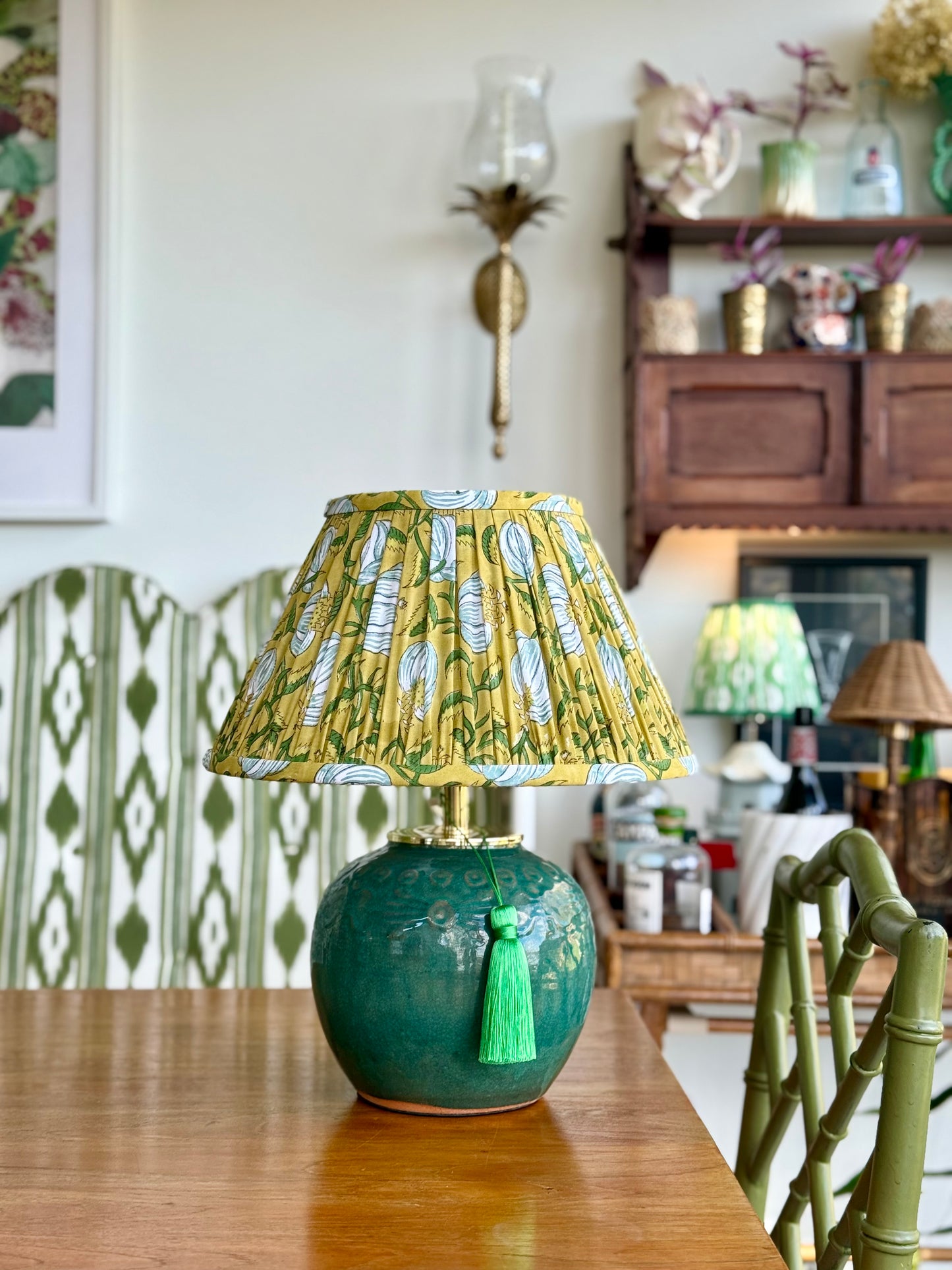 Corn Block-Printed Lamp Shade