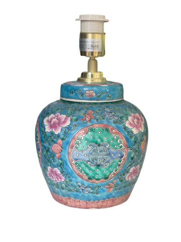 Famille Bleu Ginger Jar Lamp