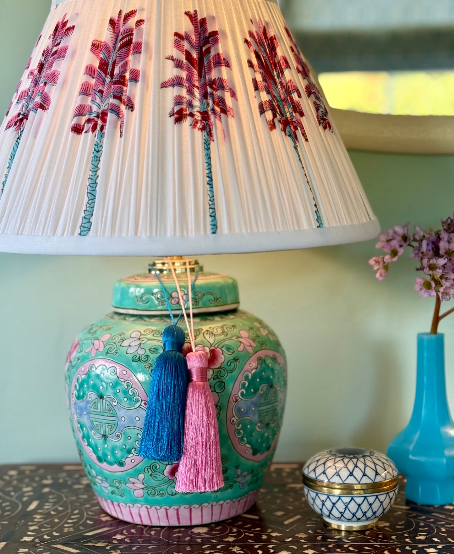 Flamingo Block-Printed Lamp Shade