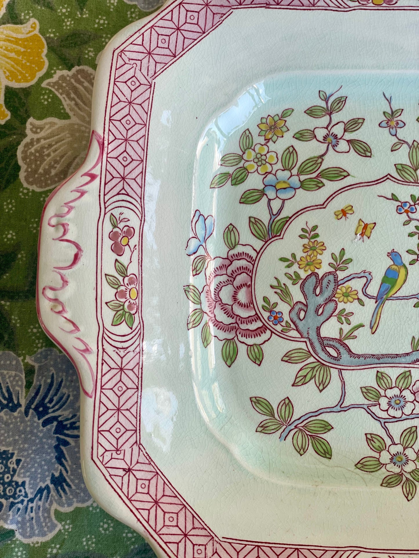 Vintage 'Singapore Bird' Square Platter