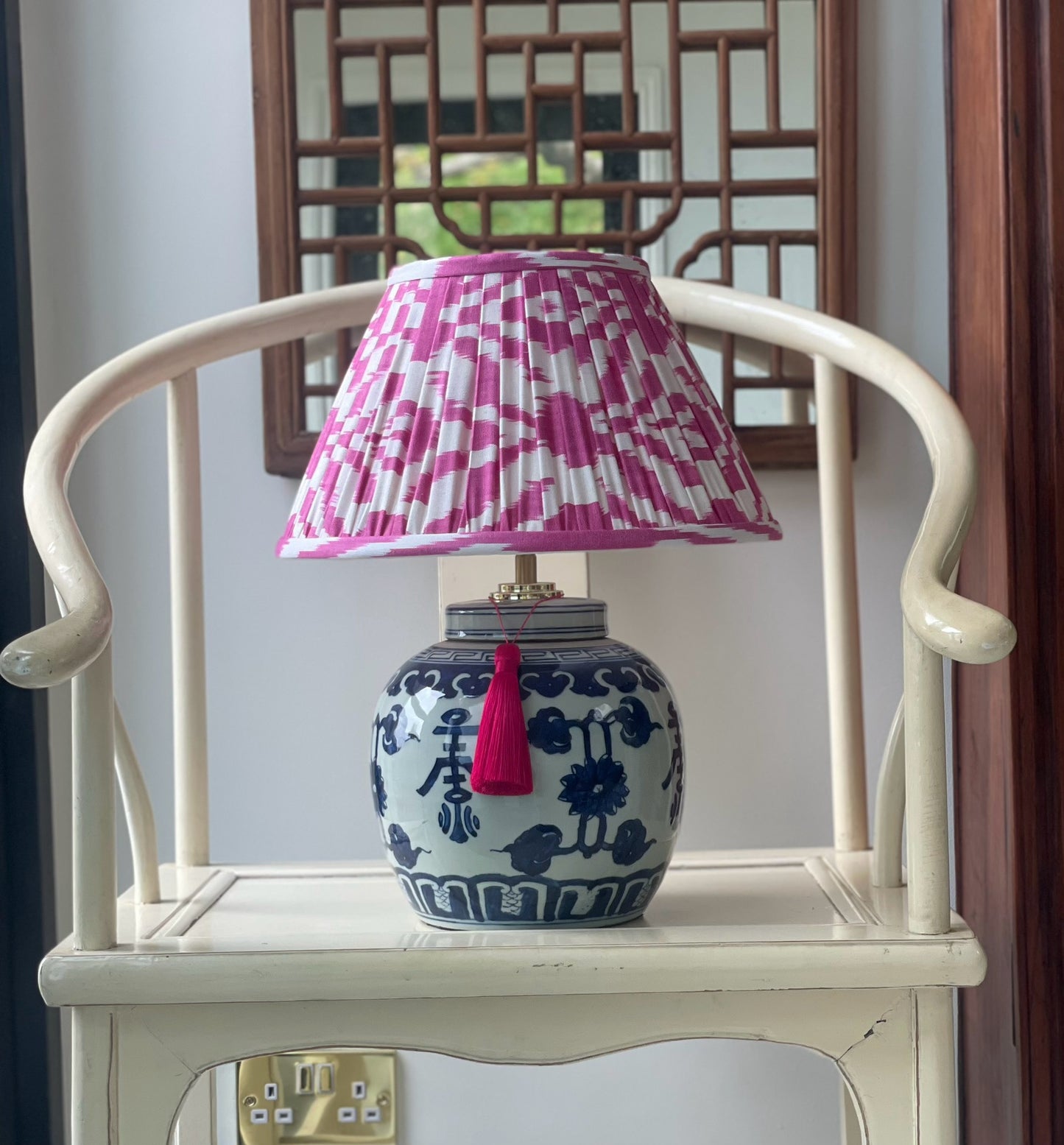Carnation [XL] Silk Ikat Lamp Shade