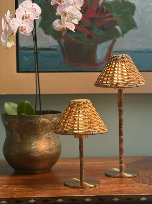 Mini Bali bamboo rechargeable lamp