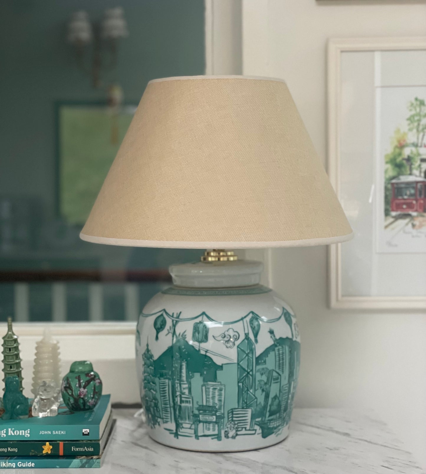 ‘Hong Kong Homage' Ginger Jar Lamp: Jade Green