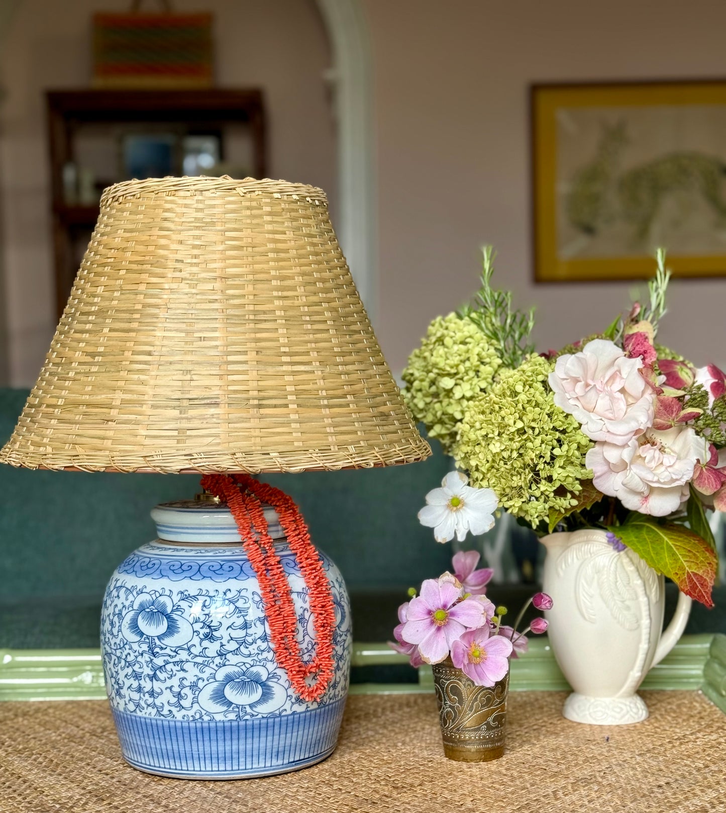 Vine & Lotus Ginger Jar Lamp