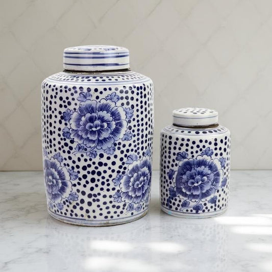 Polkadot & Peony Lidded Jars
