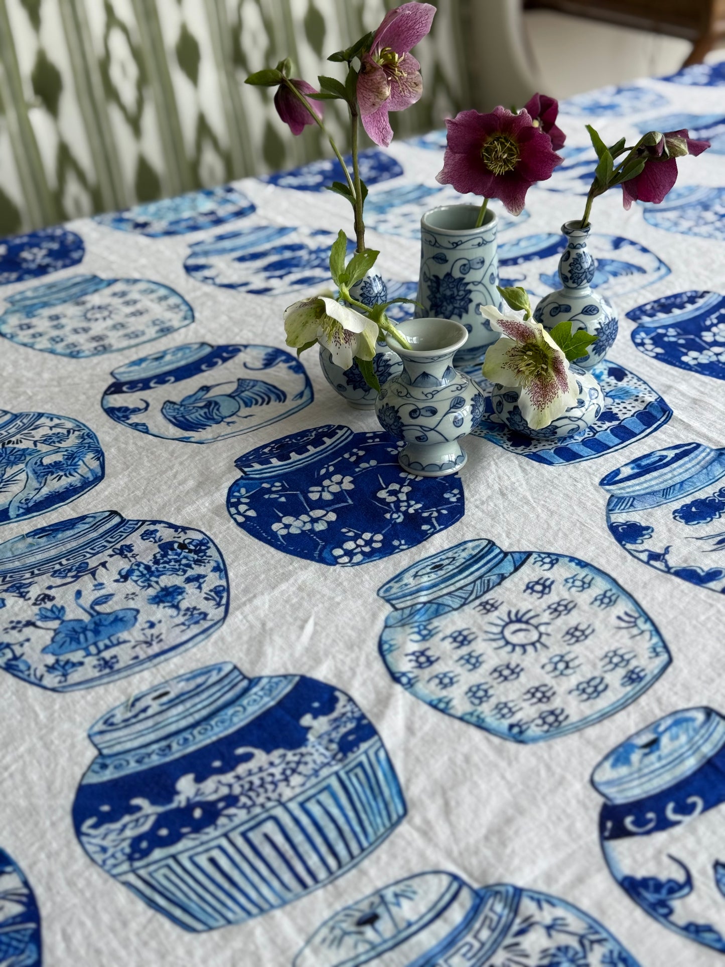 Ginger Jars Linen Tablecloth