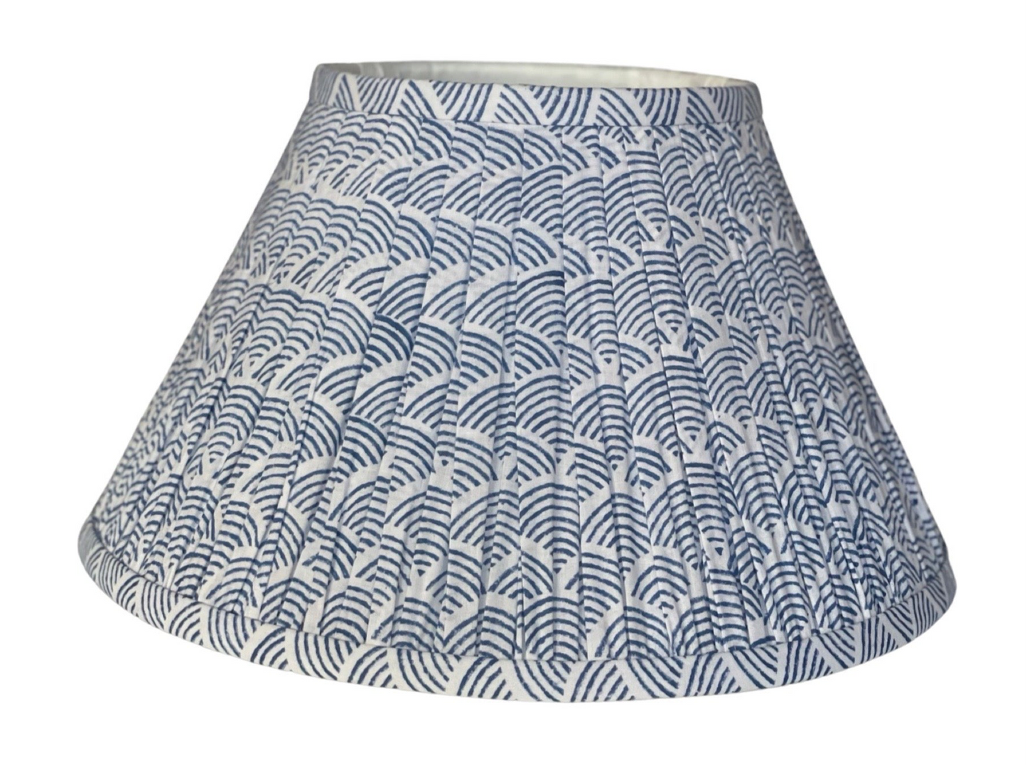 Indigo Wave Block-Printed Lamp Shade