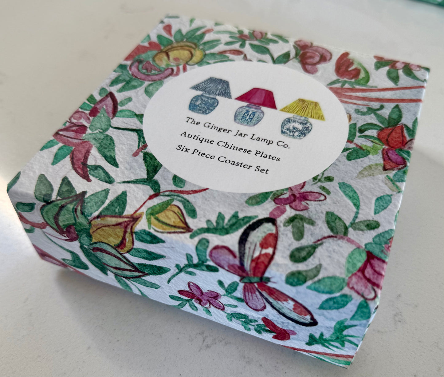 Antique Chinese Plates Coaster Set - Coloured
