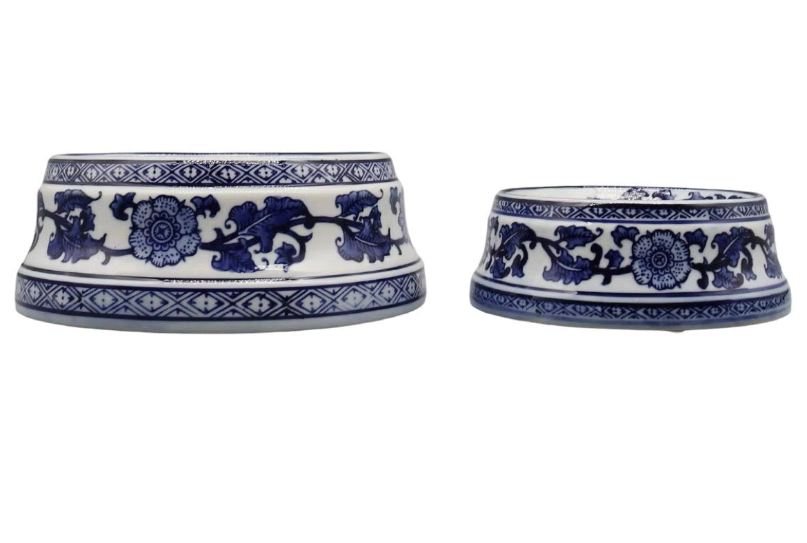Blue & White Ceramic Pet Bowls