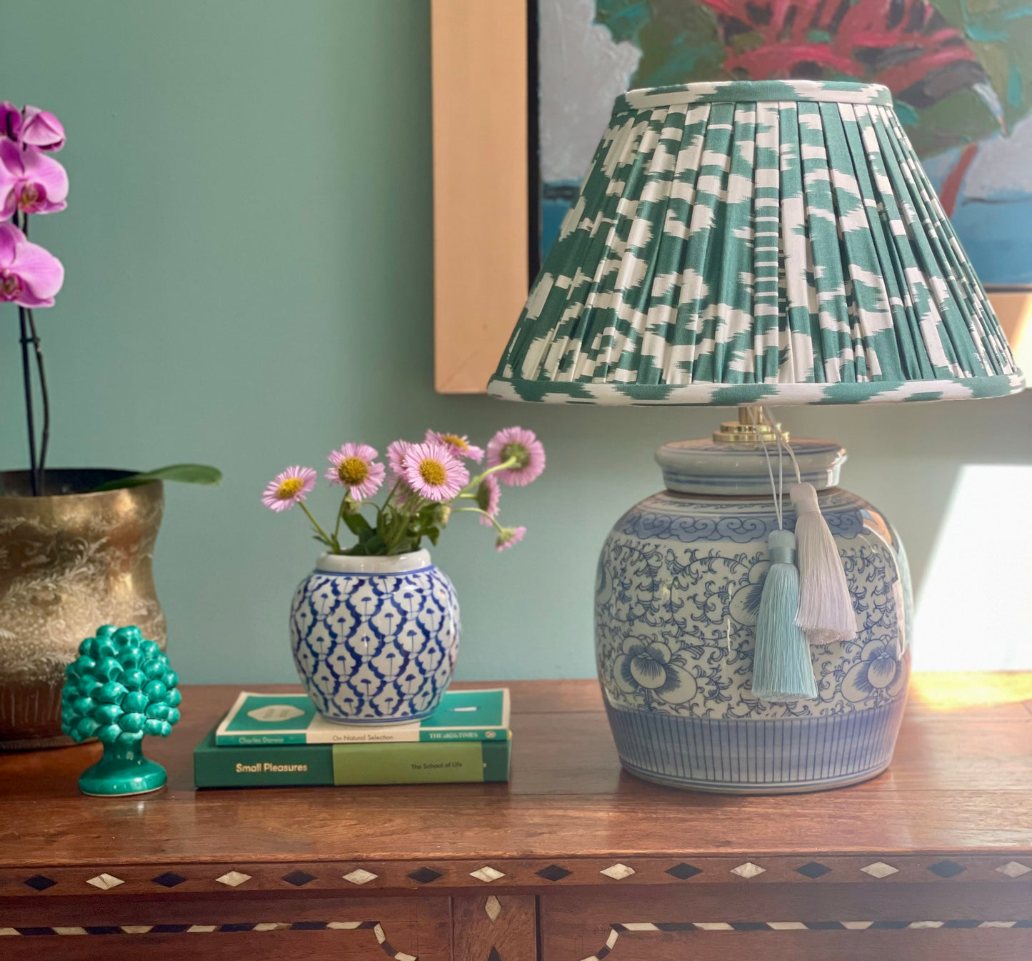 Forest Silk Ikat Lamp Shade