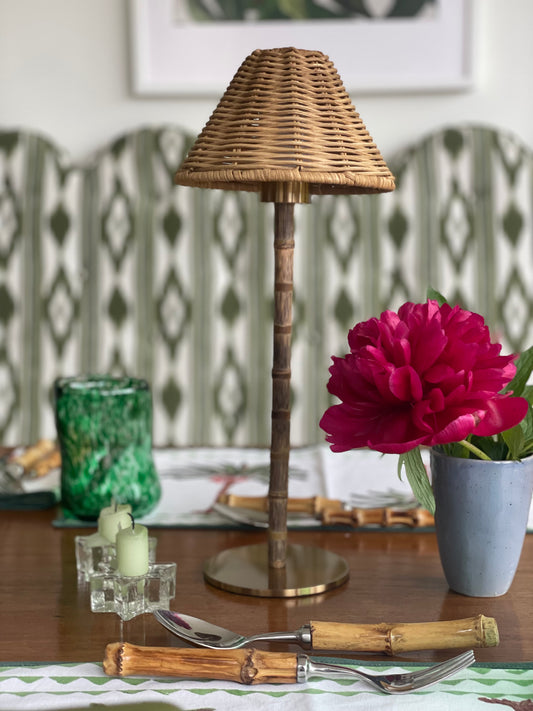 Bali bamboo rechargeable lamp