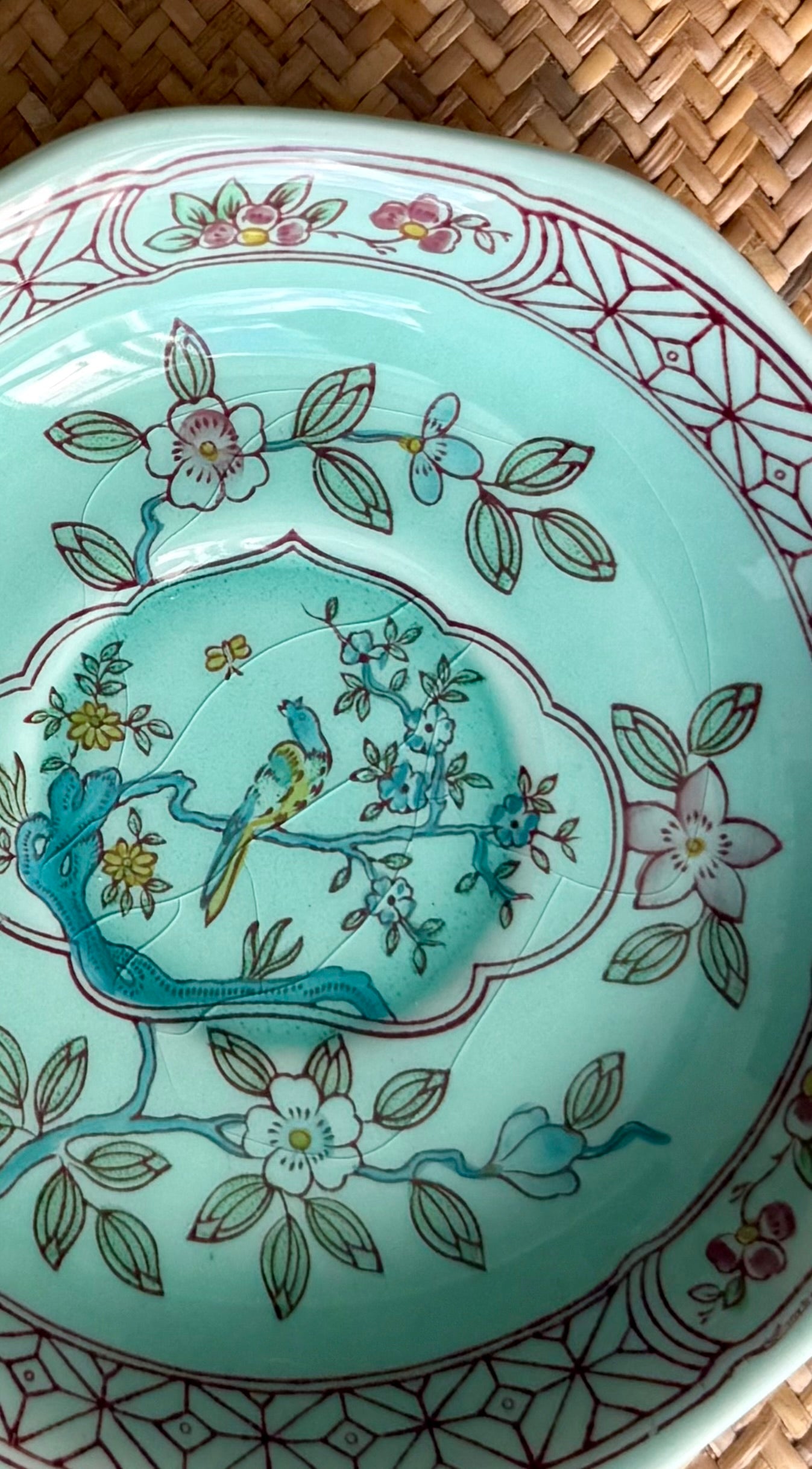 Vintage 'Singapore Bird' Cup & Saucer: set of 2