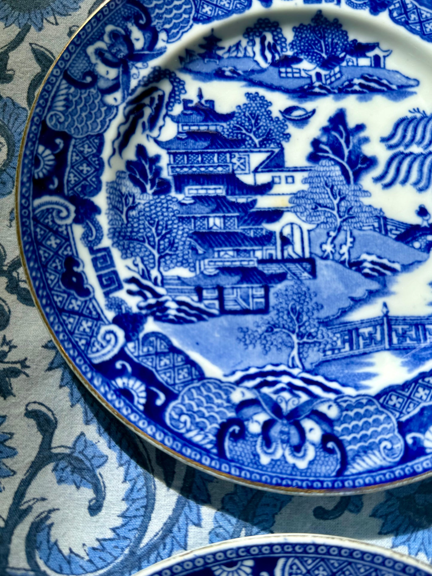 Antique Hammersley & Co. Blue Willow Side Plates