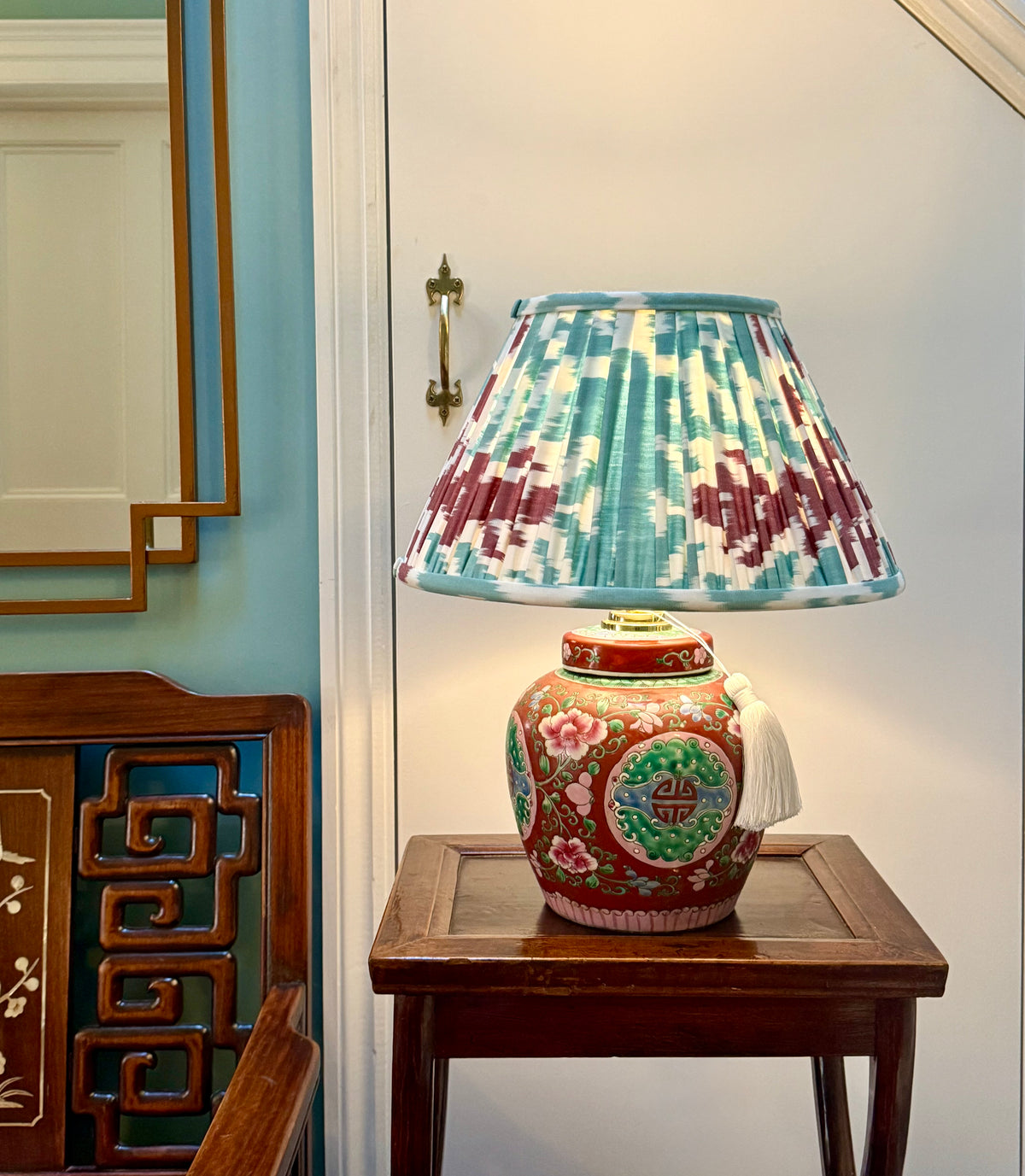 Duck Egg Ikat Lamp Shade