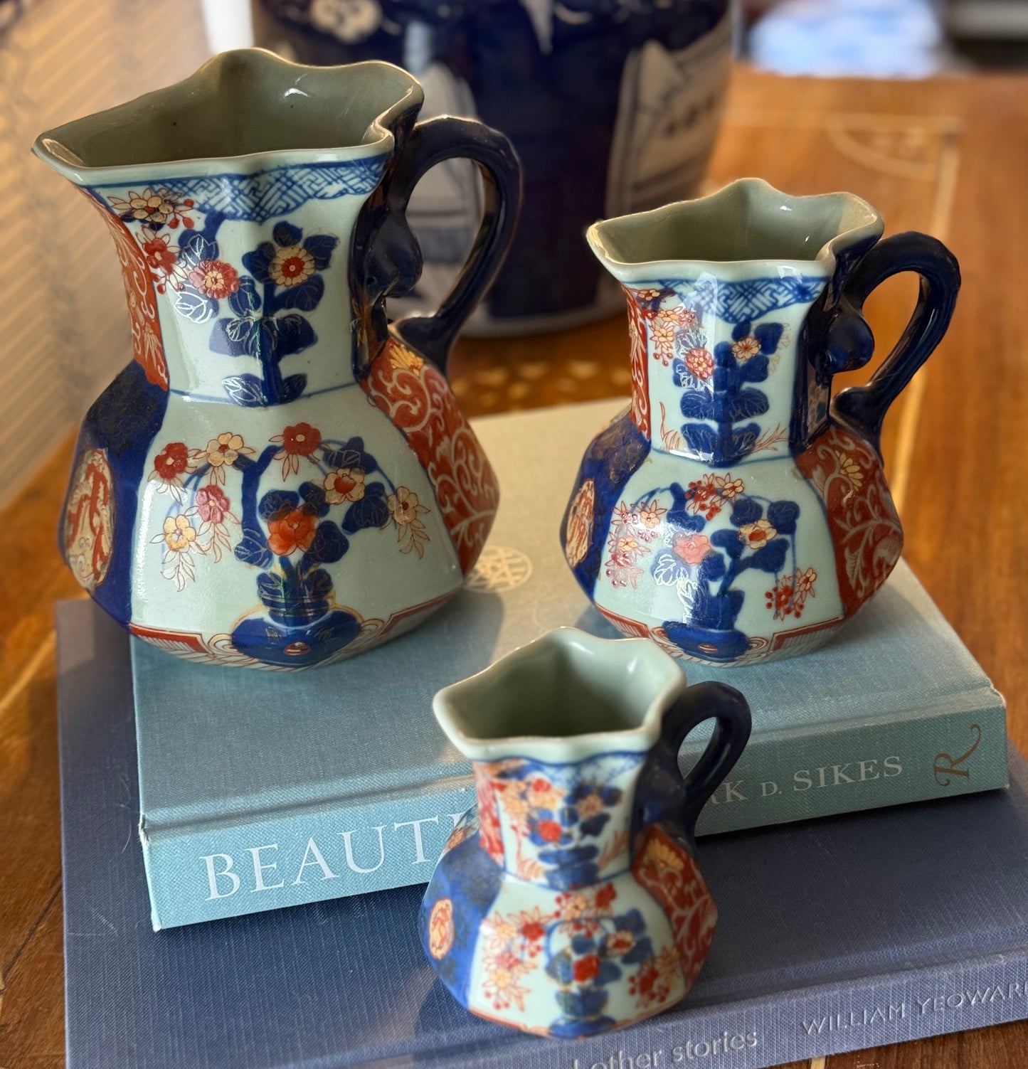 Antique Ironstone Imari Jugs