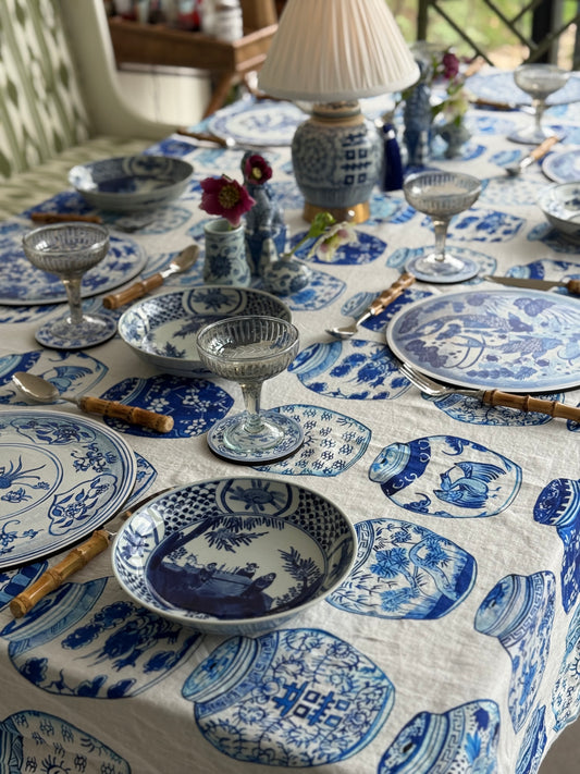 Ginger Jars Linen Tablecloth