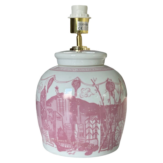 ‘Hong Kong Homage' Ginger Jar Lamp: Blossom Pink
