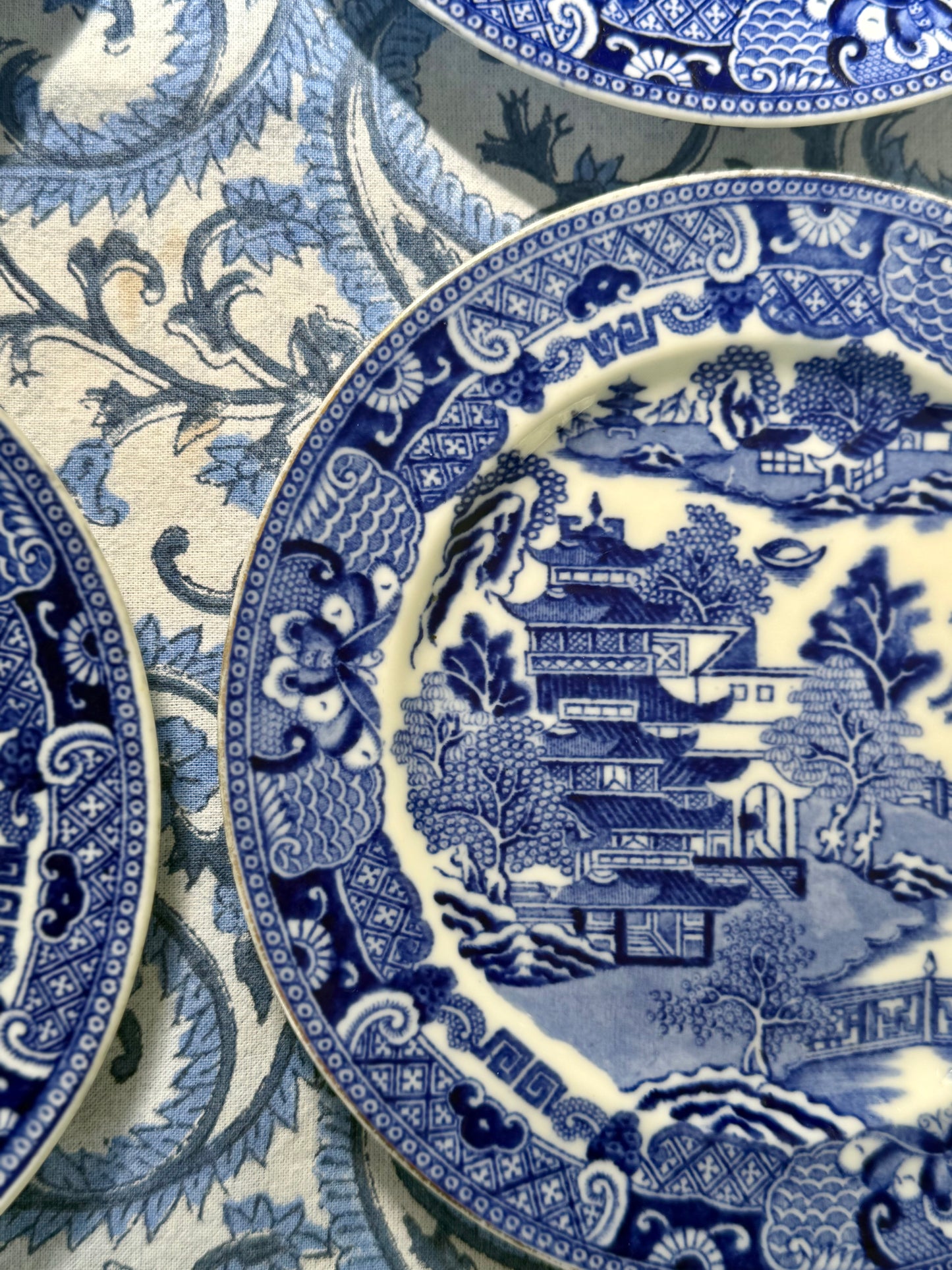 Antique Hammersley & Co. Blue Willow Side Plates