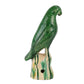 Green Ceramic Parrot Figurines - Pair