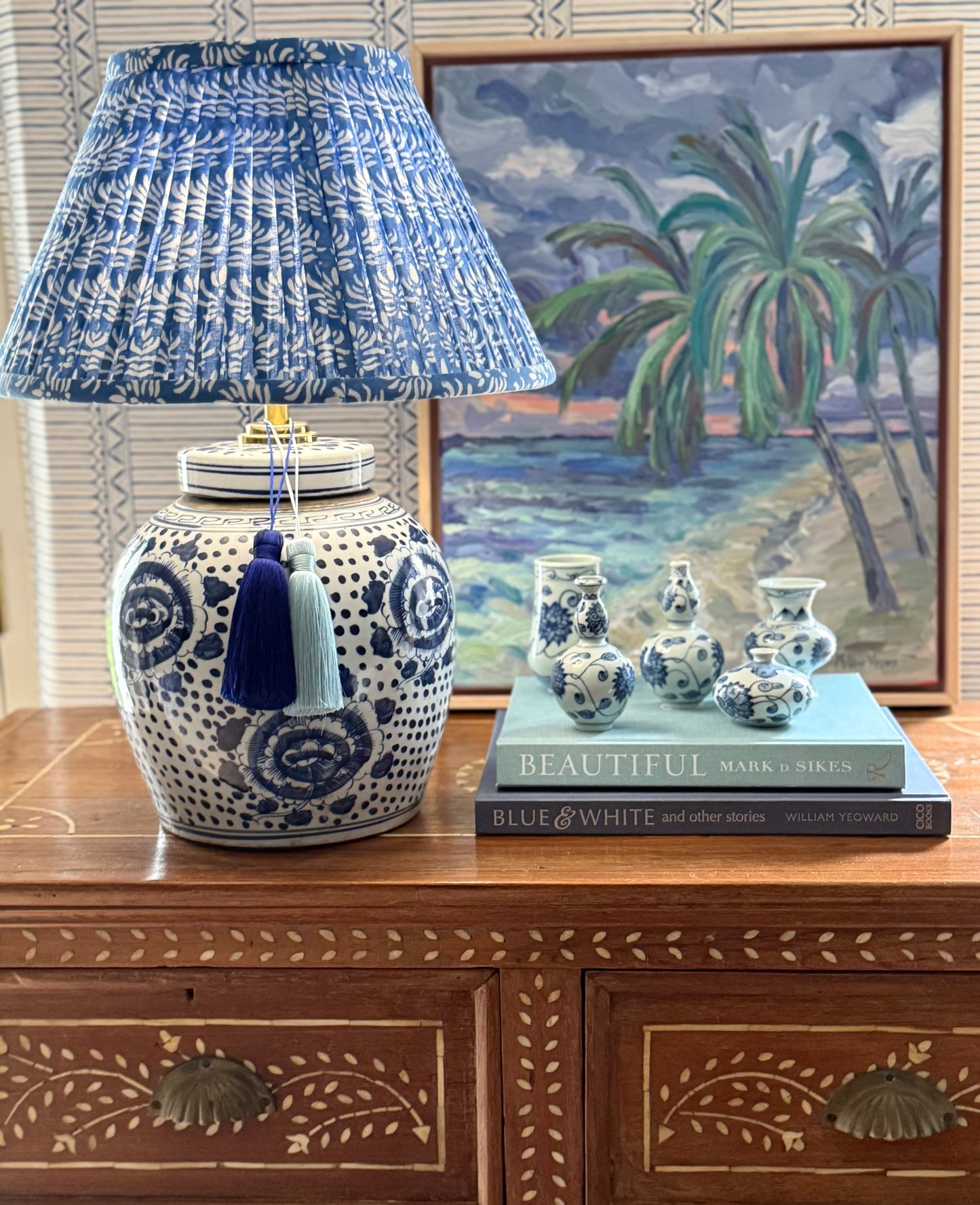 Hyacinth Block-Printed Lamp Shade