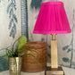 Pillar rechargeable lamp (with Magenta silk shade)