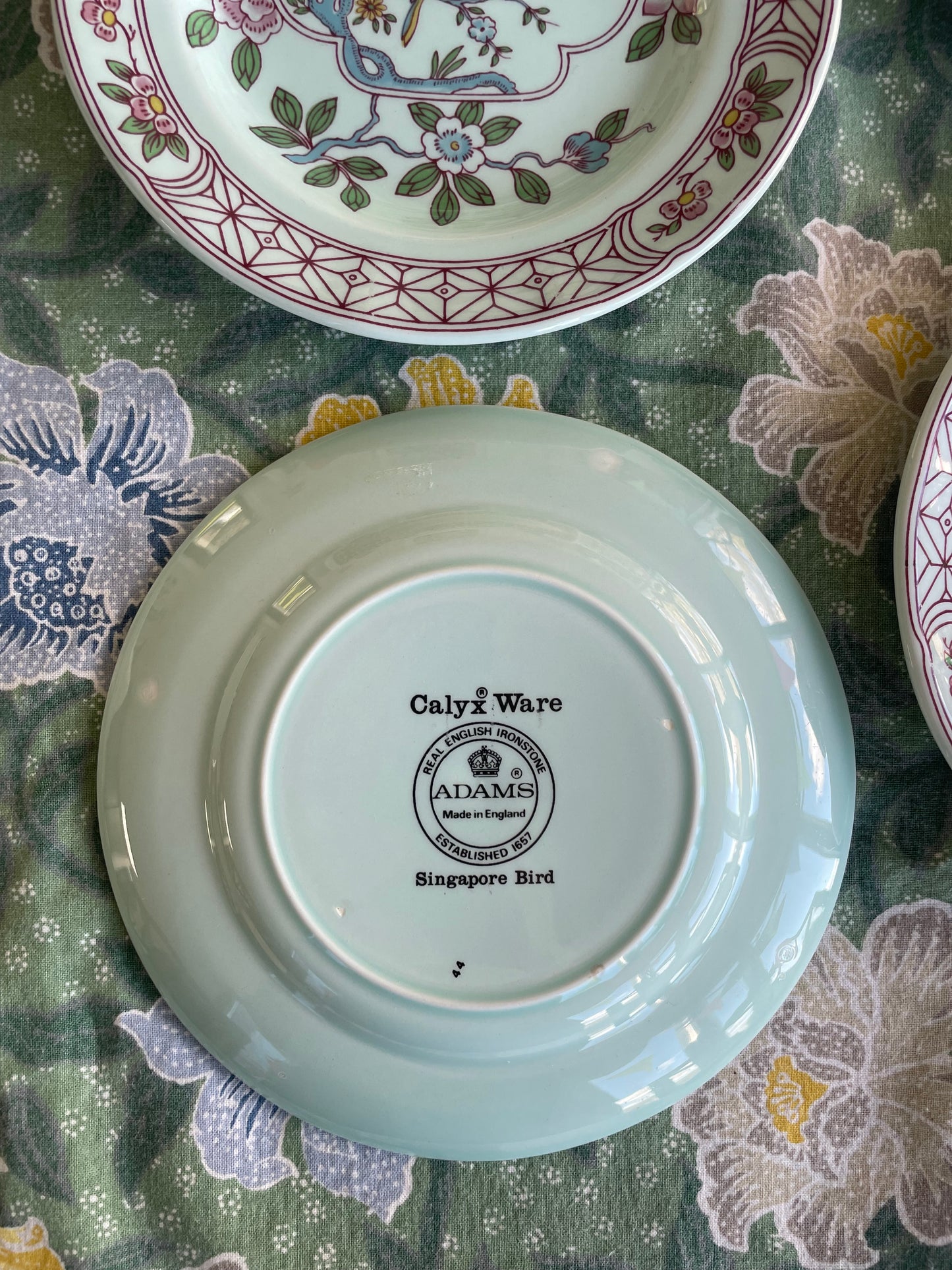Vintage 'Singapore Bird' Side Plates: set of 4