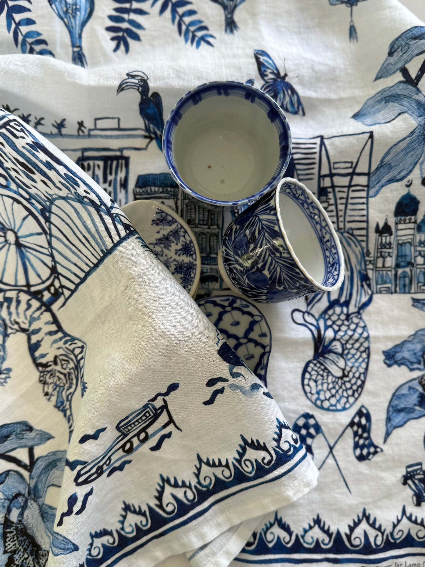 'Singapore Celebration' Linen Tea Towel