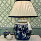 White Silk with Navy Velvet Lamp Shade