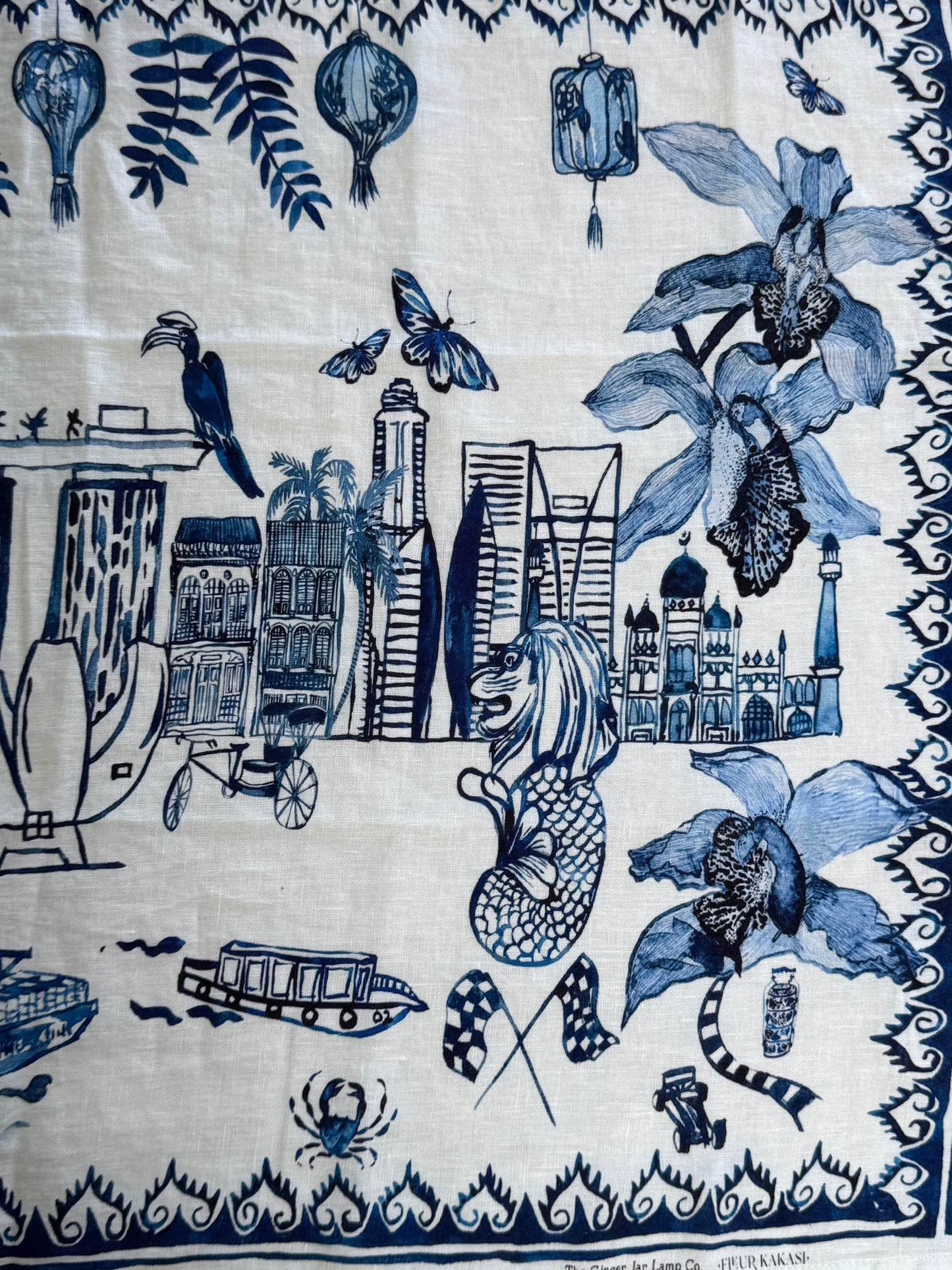 'Singapore Celebration' Linen Tea Towel