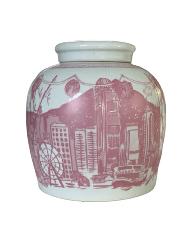 ‘Hong Kong Homage' Ginger Jar Lamp: Blossom Pink