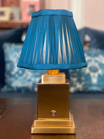 Luxe rechargeable lamp (with Teal silk shade)