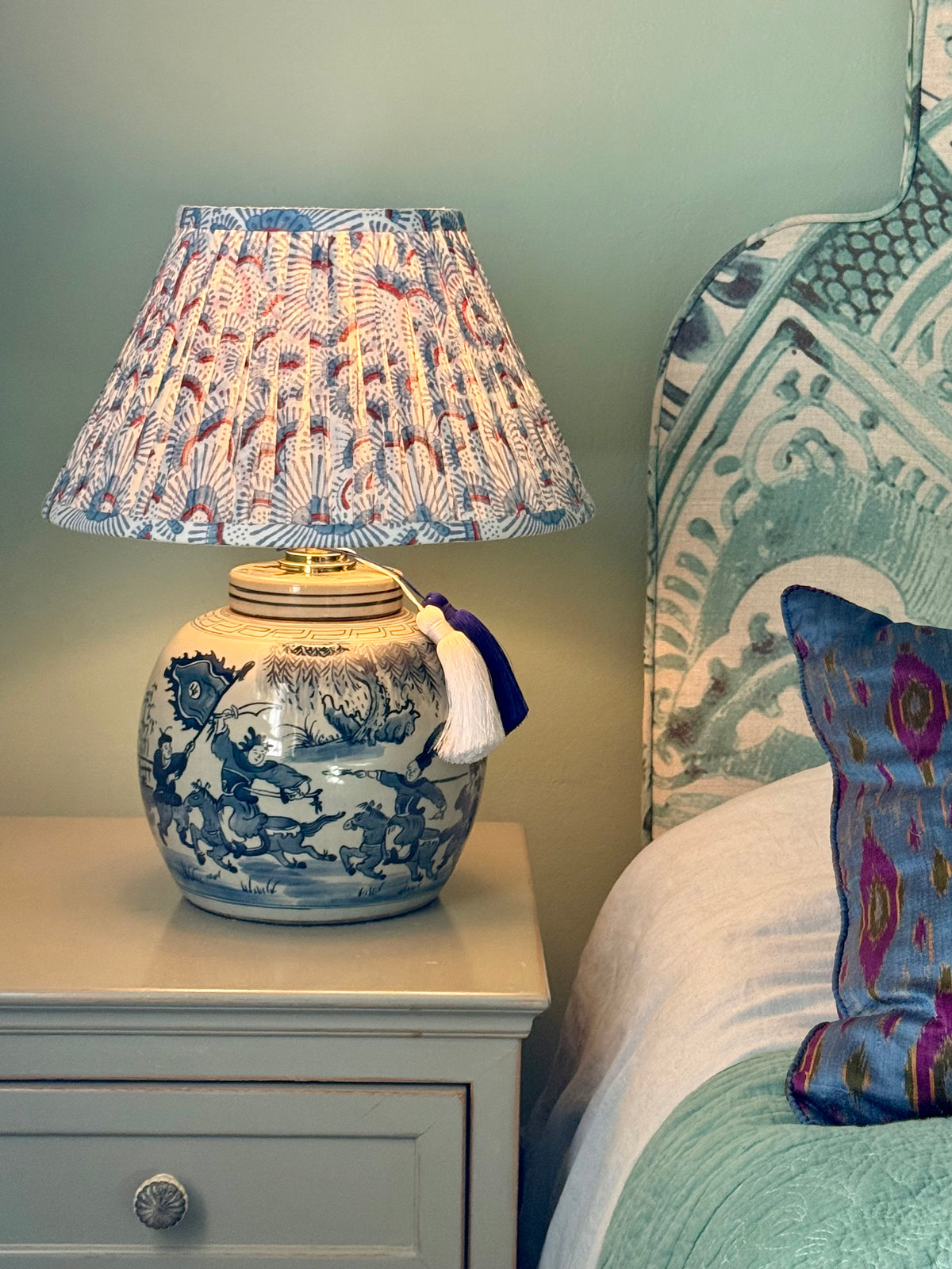 Anemone Block-Printed Lamp Shade