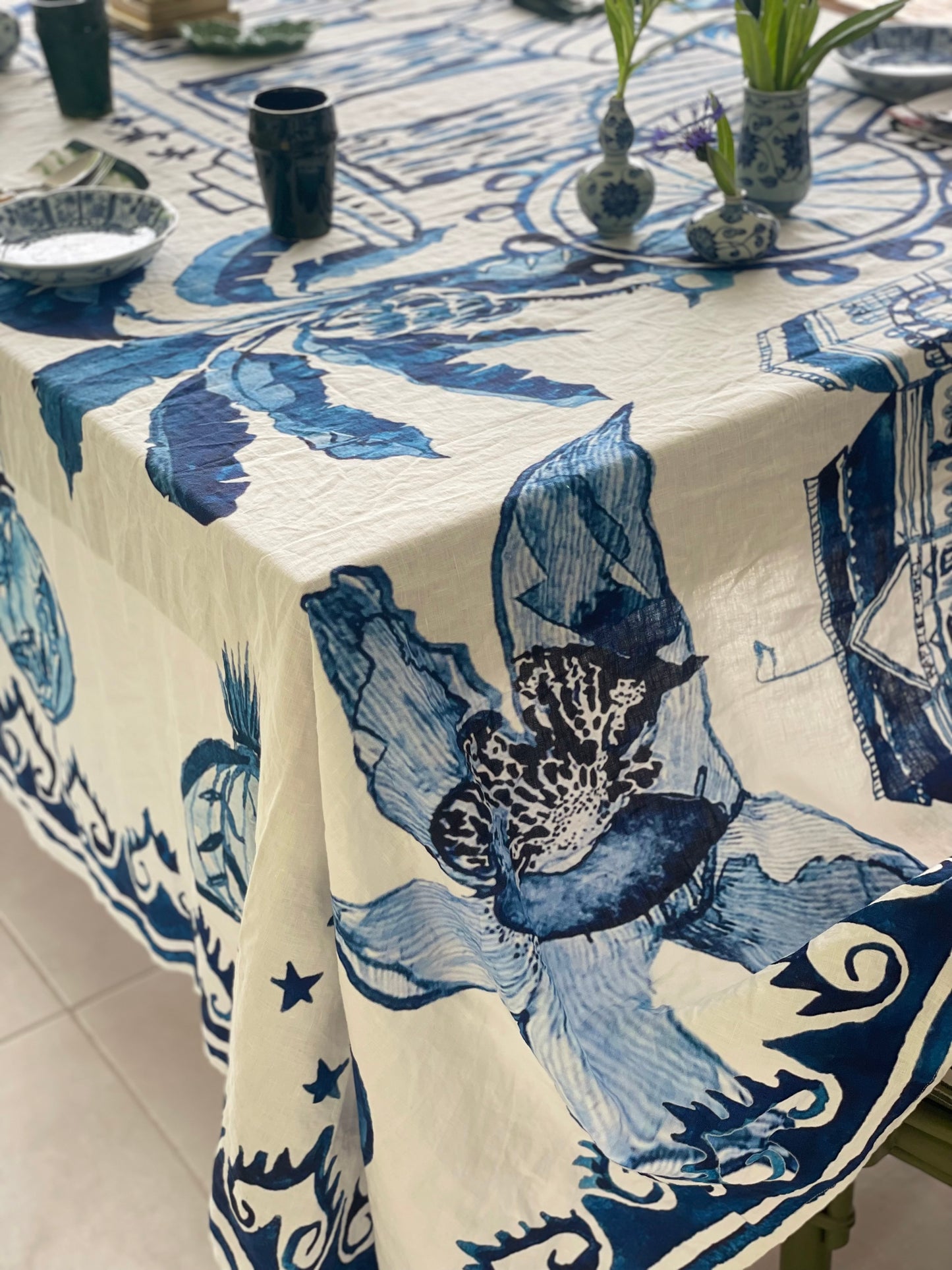 PRE-ORDER: 'Singapore Celebration' Linen Tablecloth
