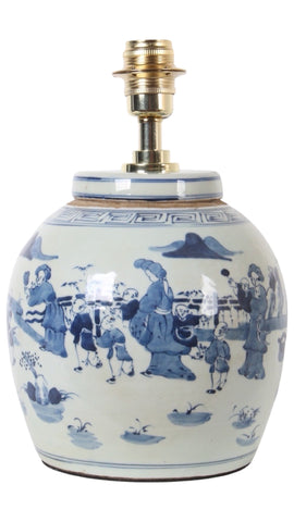 Boys at Play Ginger Jar Lamp