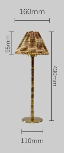 'Bali' bamboo rechargeable lamp