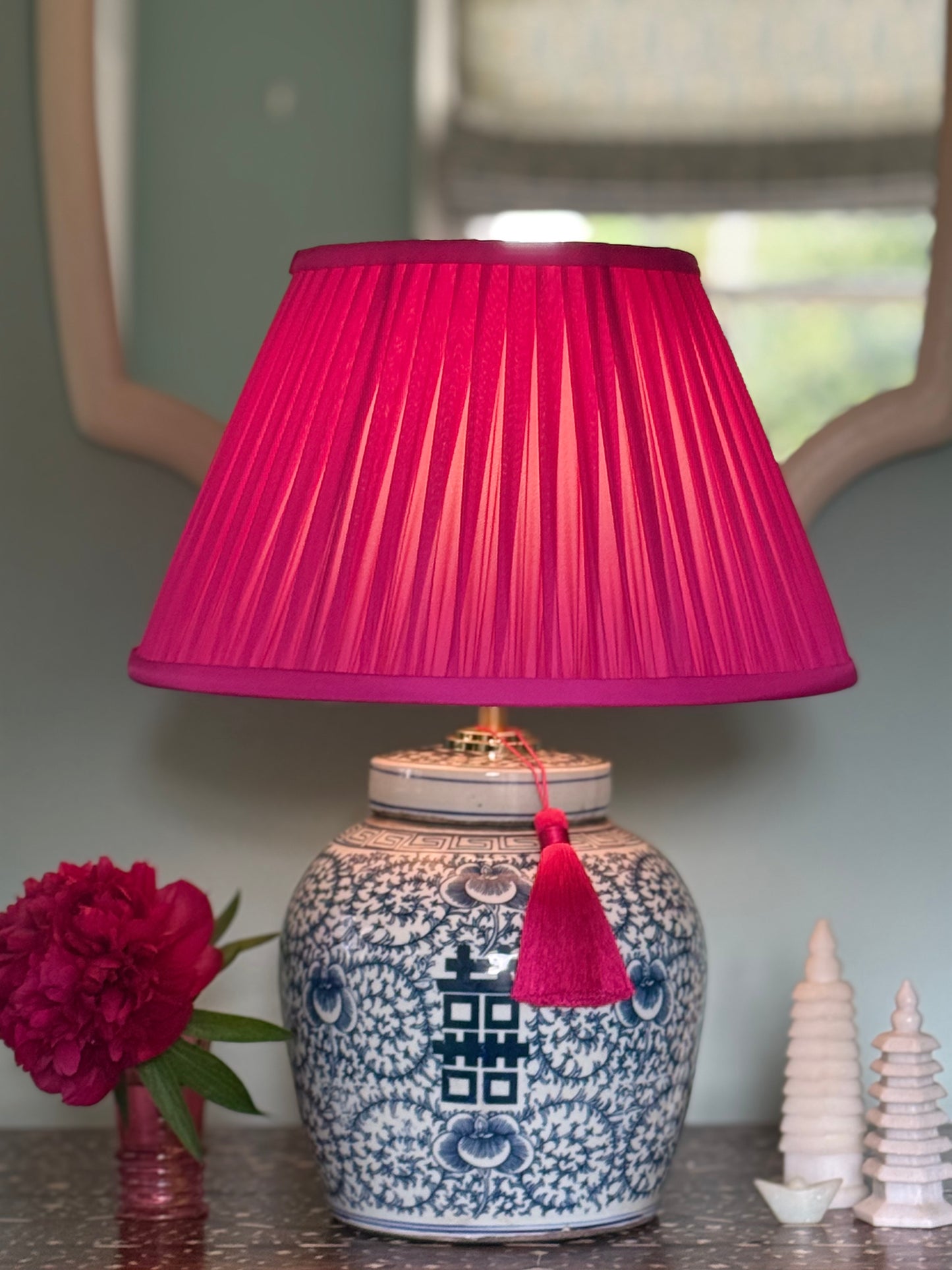 Magenta Silk Lamp Shade
