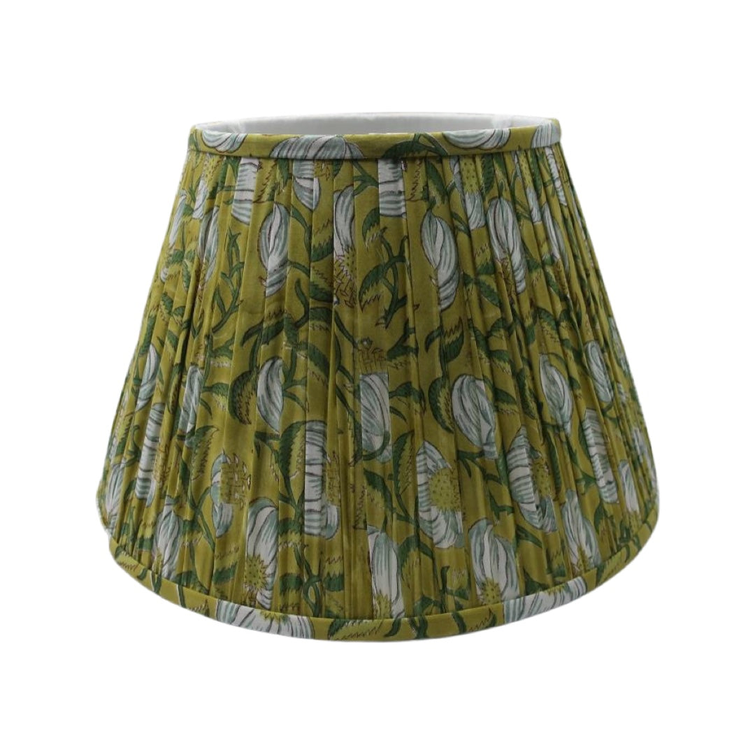 Corn XL Block-Print Cotton Lamp Shade