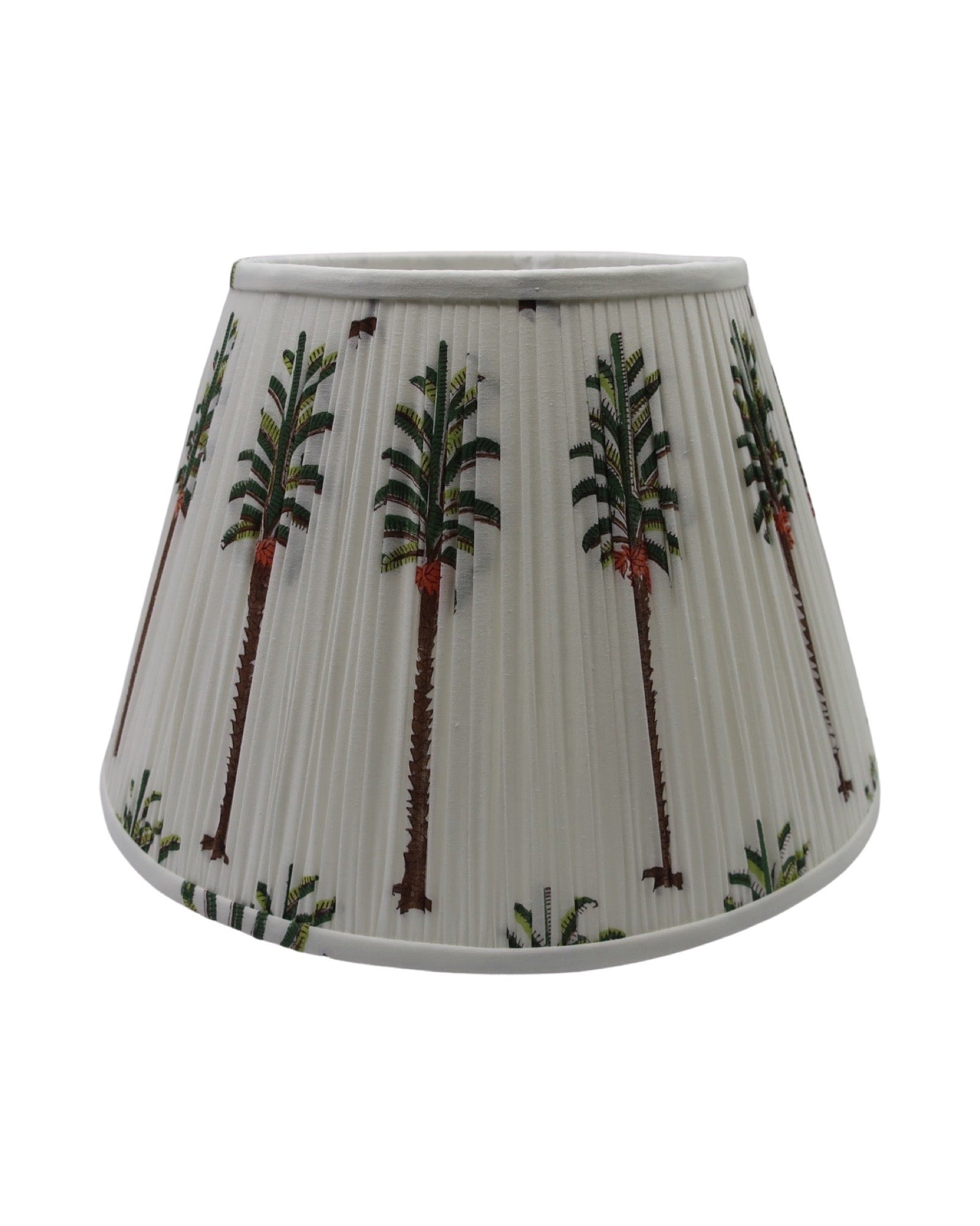Beach Palm XL Block-Print Cotton Lamp Shade
