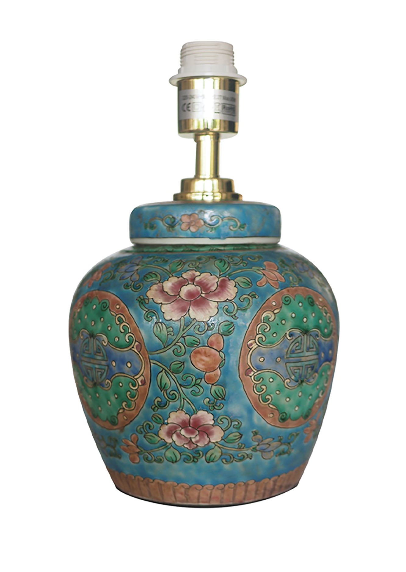 Blue Famille Rose Ginger Jar Table Lamp Base