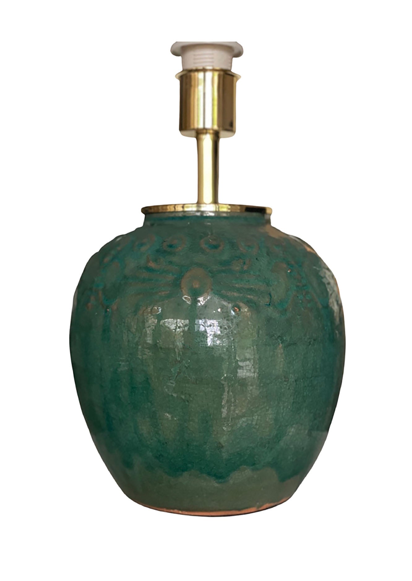 Hunan Jade Floral Relief Lamp