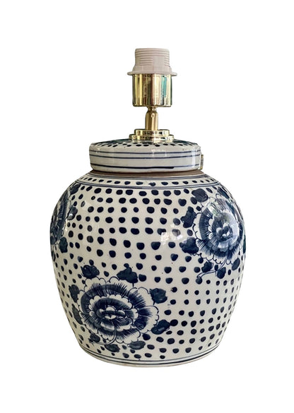 Peony Polkadot Ginger Jar Lamp