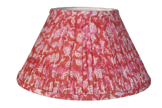 Watermelon Block-Print Cotton Gathered Lamp Shade
